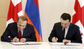  Armenian, Georgian Prime Ministers Initial Friendship Bridge Construction Agreement