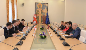 The meeting of the Delegation of the RA National Assembly led by the RA NA Deputy Speaker Hermine Naghdalyan with the Speaker of the Parliament of Georgia David Usupashvilii