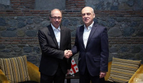 Встреча министра иностранных дел Республики Армения Ара Айвазяна с министром иностранных дел Грузии Давидом Залкалиани